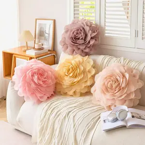 Creative princess style three-dimensional flower pillow cover is the best gift for my daughter（Without pillow core）