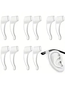 5 pairs unisex glasses accessories, glasses leg sleeves, anti-slip glasses retainers, glasses ear hooks, ear supports, ear hangers, glasses accessories