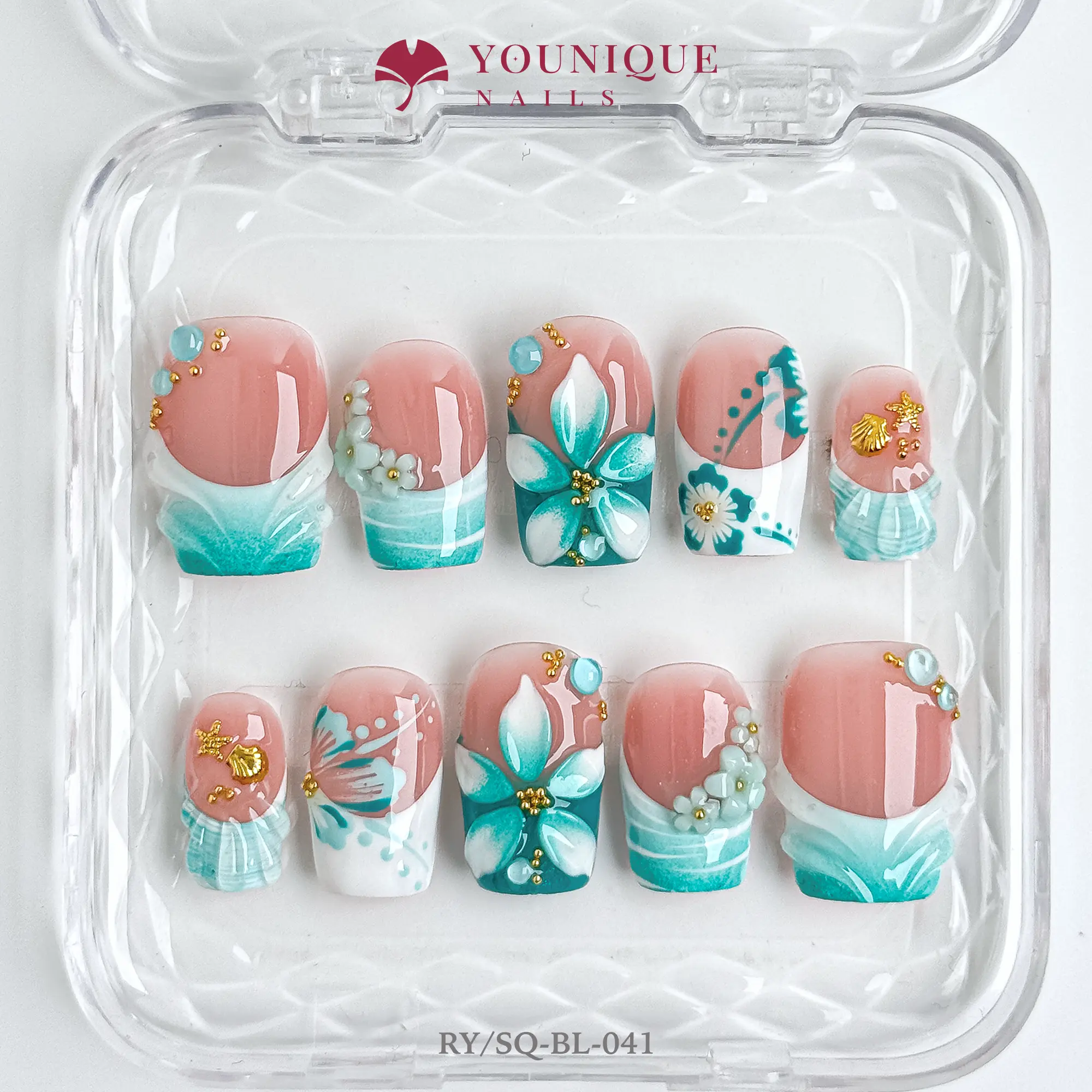 Younique Nails | 10PCS 100% Handmade Press-On Nails | Reusable Colorful Art acrylic stylish 3D, Glue On Nails, Nail Art Products