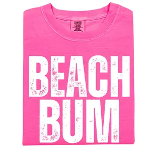 Distressed Beach Bum Tee, Distressed Beach Bun Comfort Colors Tee