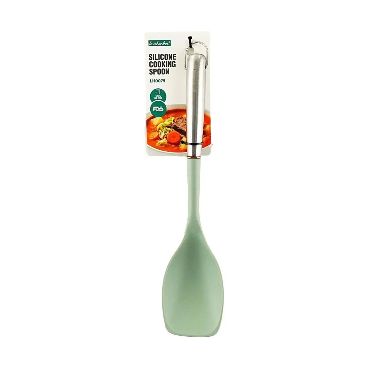 Love Harbor Food Grade Silicone Cooking Spoon - Heat Resistant, Non-Stick Pot Safe Stirring & Serving Ladle for Kitchen
