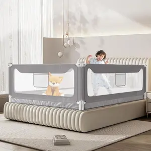 An Bed Rail for Toddlers, Stable Protective Bed Side Rails, Baby Bedrail Guard for Twin Full Queen & King Size Bed ((3 Sides for Queen Size) 78.74x78.74x59 Inch)