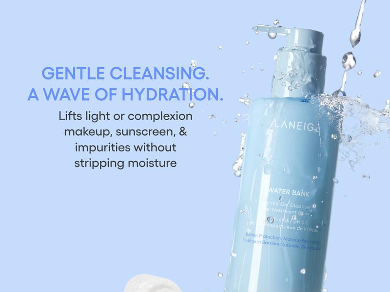 Laneige Water Bank Gentle Gel Cleanser, Korean Skincare, Blue Hyaluronic Acid, Hydrating, Cleansing