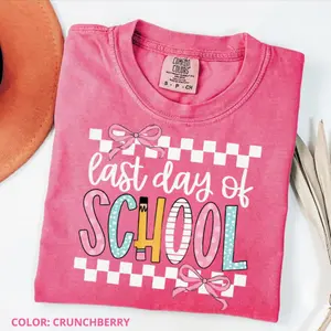 Comfort Colors Happy Last Day of School Shirt, Teacher Summer Tee, End of School Year Graphic Shirt, School's Out Gift for Teacher, Summer Outfit