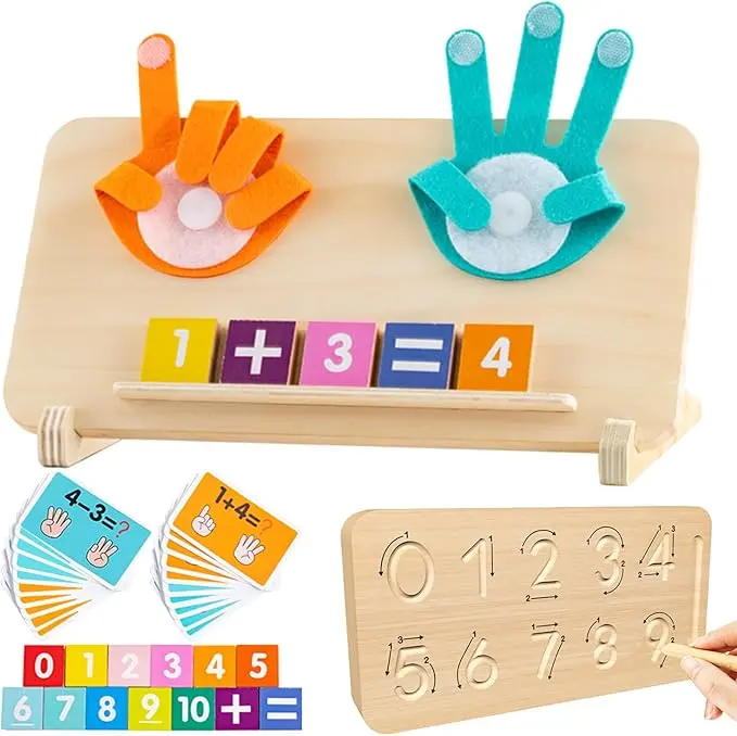 Montessori Toys for 3 + Year Old Boys Girls Double-Sided Preschool Learning Toys Educational Math Manipulatives with Number Counting Blocks Early STEM Learning Activity Fine Motor Skills Toy Homeschool Classroom Gift