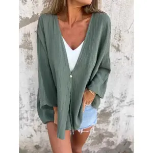 Full Size Oversized Button-Up Cardigan Plus Size