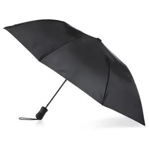 Totes Recycled Canopy Auto Open Umbrella Black