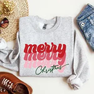 MerryChristmas,Retro,ClassicRed,Santa,Winter,XmasSweatshirt,Women'sCrewNeck,Crewneck