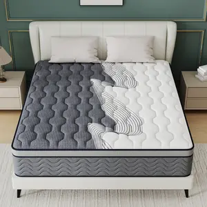 MULINATURE 12"/14" Dual Firmness Mattress Hybrid Medium Firm/Soft - Full Queen King Size Memory Foam with Lumbar Support & Pocket Springs, Motion Isolation summergarden
