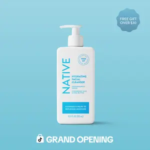 NATIVE Hydrating Facial Cleanser – Gentle Daily Face Wash, Removes Dirt & Oil