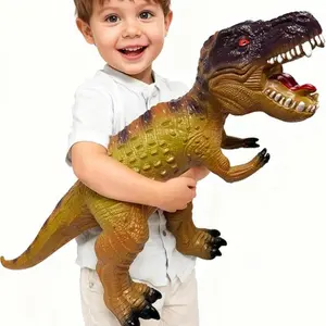 Large Dinosaur Toy - 28" Tyrannosaurus Rex Dinosaur Model, Giant Realistic Dinosaur Plush, Unisex & Kids Gift, Suitable for Ages 3-9 (Khaki)