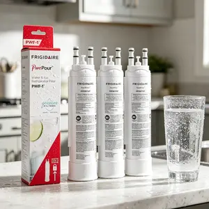 NSF Certified Frigidaire FPPWFU01 Water Filter, PurePour PWF-1 Replacement for Refrigerator – Reduces 99% of Lead, Chlorine, & Mercury – Clean, Great-Tasting Drinking Water – Easy DIY Install, 6 Months or 200 Gallons