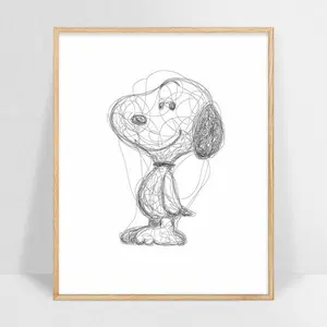 & Charlie Brown Cartoon Minimalist Poster Contemporary Aesthetic Print For Home Decor & Living Room - Vintage Art Style