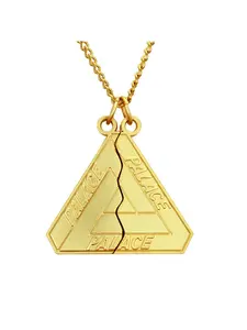 FOREVER BEST FRIENDS Split Triangle Long Pendant Necklace for Men and Women