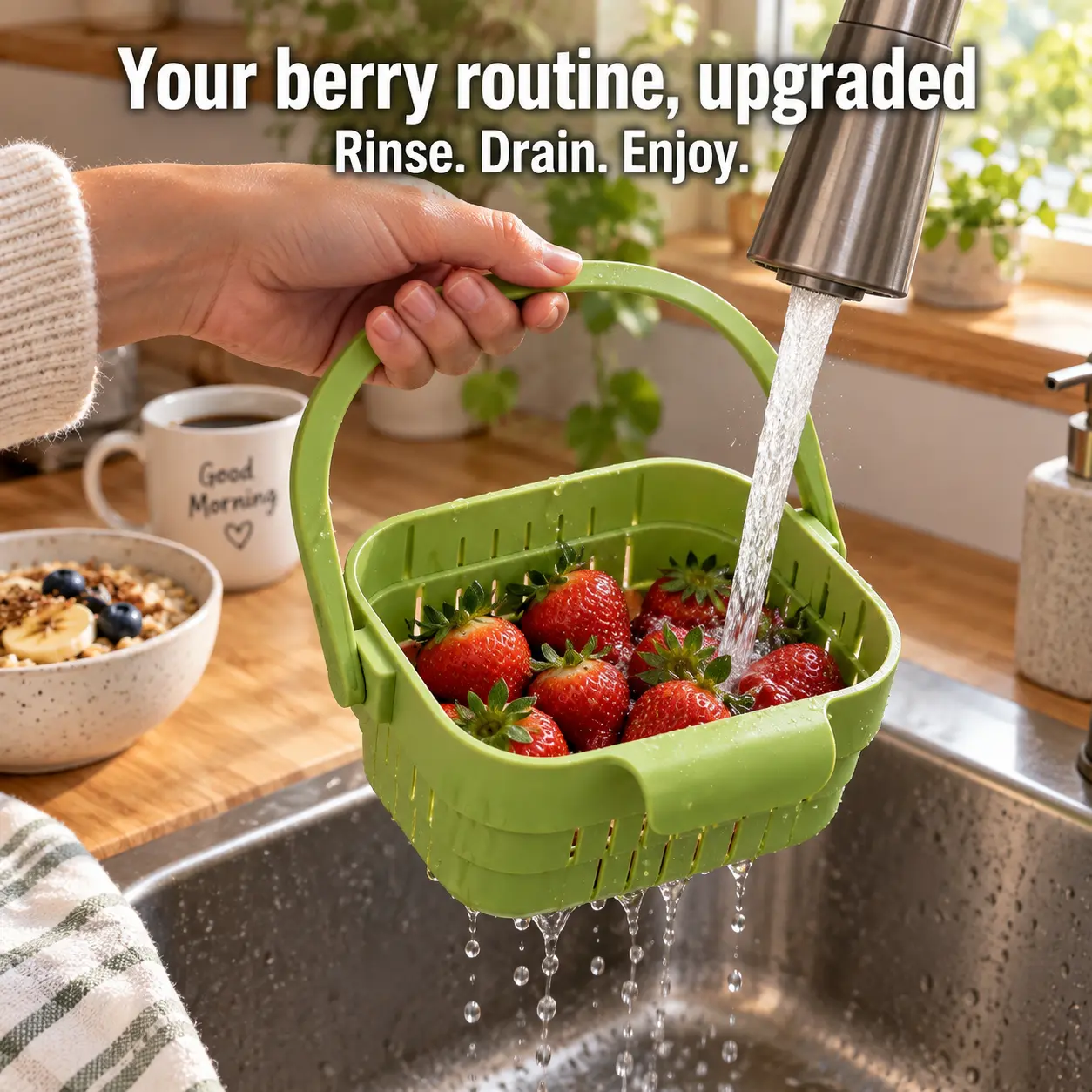 This kitchen hack saves your drain! Collapsible hanging sink filter basket for pasta & food waste