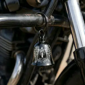 Guardian Angel Motorcycle Bell | Ride Safe Biker Bell Gift | Never Drive Faster Than Your Guardian Angel Can Fly