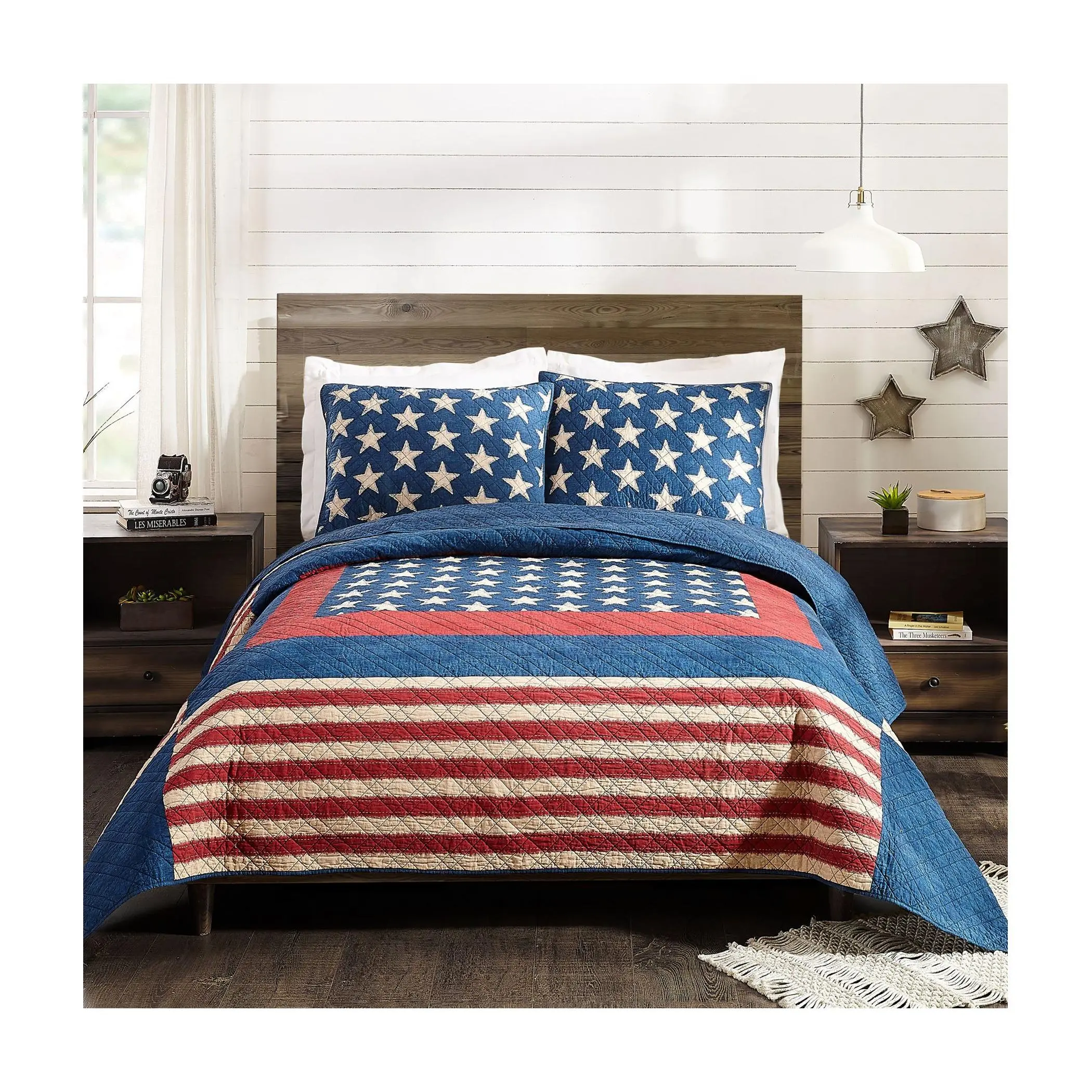 Modern Heirloom Americana Patch 3-Piece Full/Queen Quilt Set