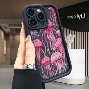 Pink Jellyfish Phone case iPhone 17 Air 16 16e 15 14 13 12 11 Pro Max Plus X XS for Shockproof Silicone TPU Bumper Drop Protection Soft Cover