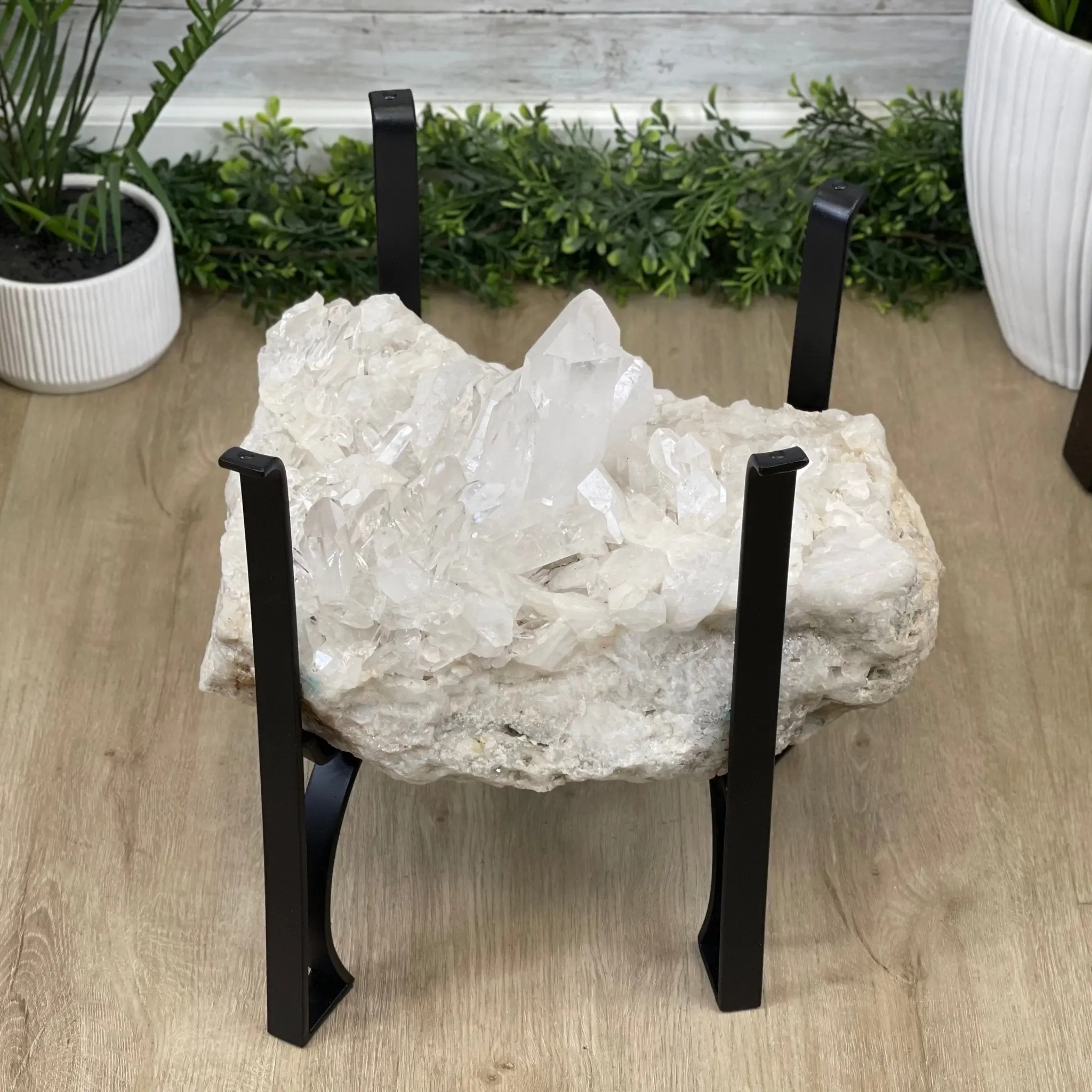 Extra Plus Quality Brazilian Clear Quartz Coffee Table, 64.4 lbs & 16” Tall #1389-0006