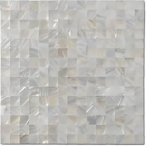 1 - Sheet Pearl Shells Tile Peel and Stick Backsplash, Self Adhesive Wall Tile for Kitchen, Bathroom, Bedroom in White Nature