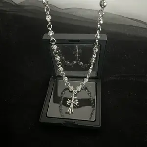 Vintage Cross Necklace for Men Street Hip-Hop Trendy Pendant monday holiday gift cuban link chain