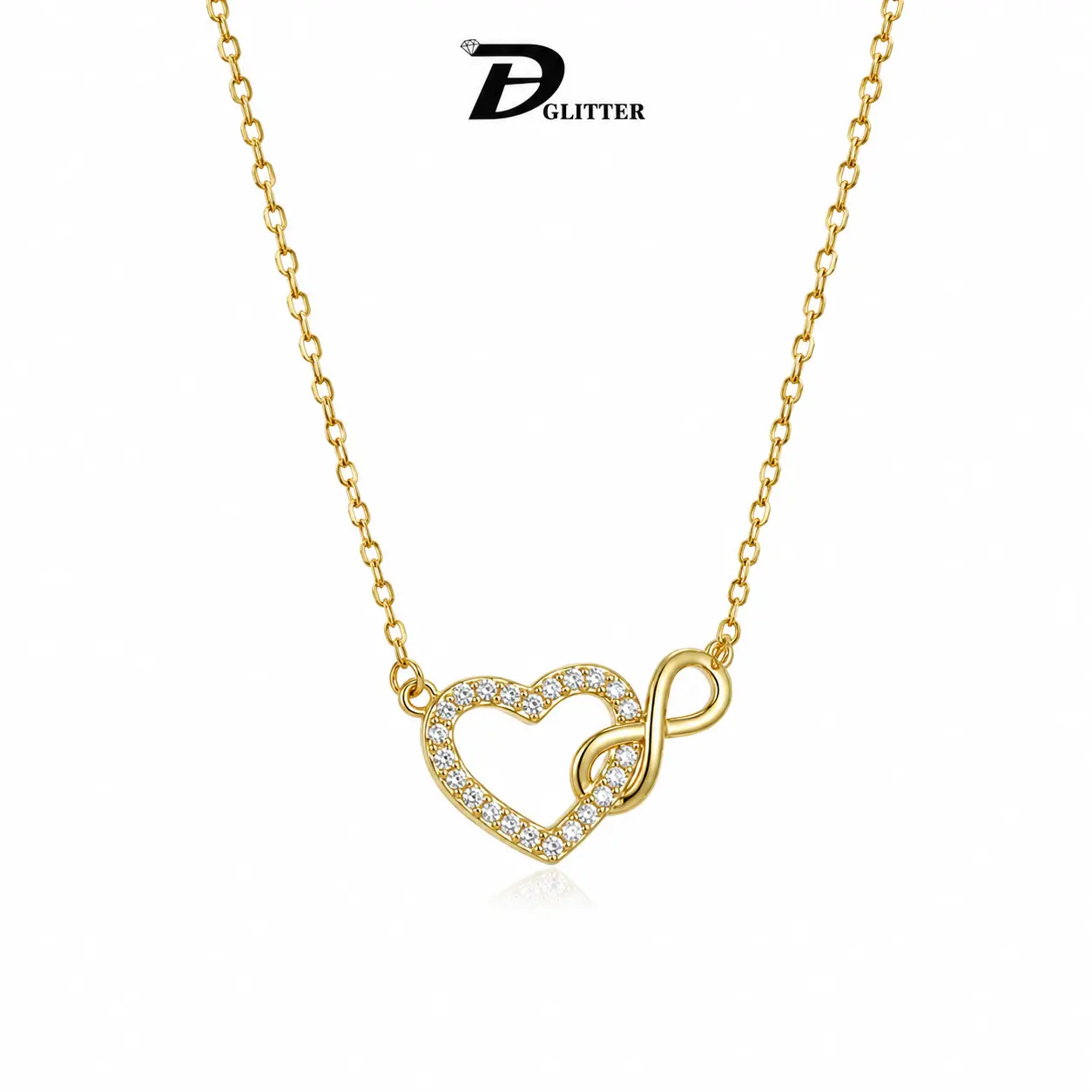 Dainty Heart Infinity Necklace  Gold Plated Aesthetic Jewelry for Women, Minimalist Daily Wear Chain, Perfect Birthday Anniversary Gift for Her, Trendy Sparkly Pendant, Elegant Accessories for Girls. accessories for women