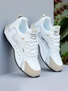 Men's Fashion Sports Shoes with Gold Accents, Upper, and Design, Lace-Up, Casual Outdoor Activities, Sneaker, Outdoor Sports Sneakers