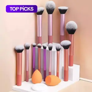 Professional Makeup Tools Set for Women, 15pcs/set Makeup Brushes Kits Including Brushes & 2 Counts Sponges & 1 Count Powder Puff Brushes with Soft Bristles & Comfortable Grip for Beginners #TOP PICKS