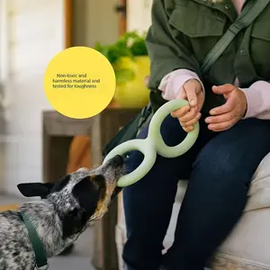 Earth Ratings Large Green Natural Rubber Tug-of-War Dog Toy - Ergonomic Grip, Perfect for Adult and Puppy Play, Interactive Pull Toy for Outdoor Fun, Outdoor Play Toy|Natural Rubber Toy|Durable Dog Toy, Dog Tug Toys