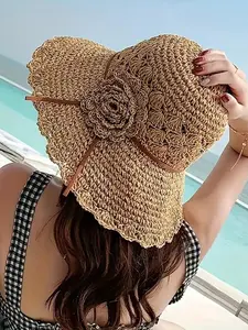Elegant Women's Straw Bucket Hat, Outdoor Bucket Hat, Breathable Sun Protection, Foldable Beach Hat, UV Shield, Casual Trendy Hat, Casual Summer Accessory, Multiple Styles Available