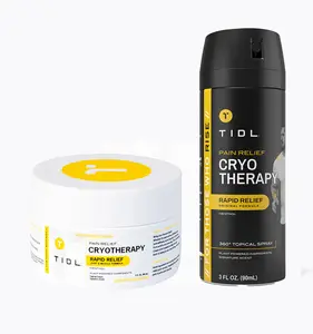 TIDL Rapid Relief Duo - Cryotherapy Spray + Performance Cream Bundle. The Ultimate Recovery Kit. Spray for Instant Cooling, Cream for Deep Tissue Massage. Menthol Pain Relief for Back, Knee & Muscle Soreness. 2-Pack.