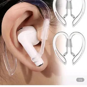 4pcs Airpods Ear Hooks Wireless Earphones Ant i-Drop Anti-Lost Hanging Buckle 6mm Ear Hook Clear / AirPods1/2