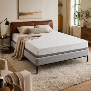 Queen Size Memory Foam Mattress, 10-Inch ARCH Made-in-Japan High Quality Foam Filling Mattress with Gel-Perforated Design, 7-Zone Support, Adjustable Bed Compatibility, Blue-White Cover, High Quality Mattress