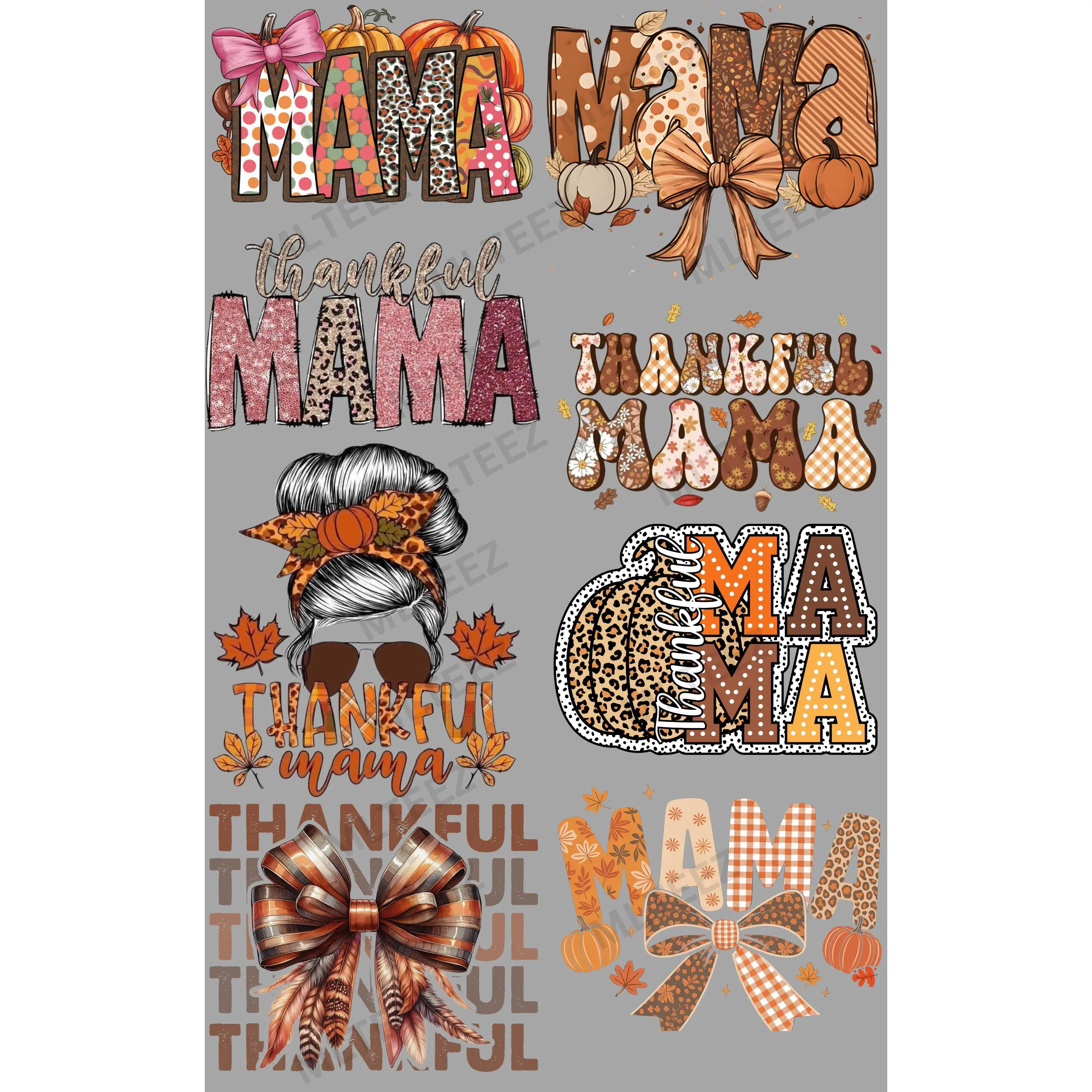 THANKFUL MAMA (1) PREMADE DRAFT GANGSHEET  - 22X36  DTF TRANSFERS - DIRECT TO FILM