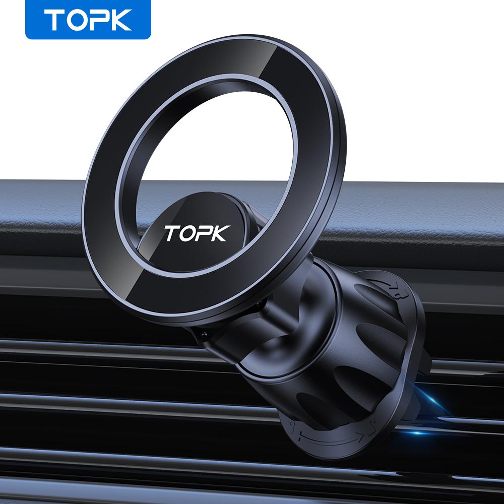 TOPK Mag-Safe Phone Holder Car, Magnetic Phone Car Mount, Air Vent Car Phone Holder with Strongest Magnet, Car Cradle for iPhone