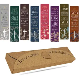 48 count Christian Scripture Bookmarks with  Verse Quotes & Storage Box, Inspirational Book Mark Religious Marker Christian Art  Bookmark for Reading Lover, Men, Women,