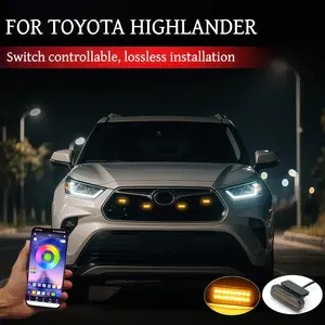 18LED Front Grille Light For TOYOTA HIGHLANDER Car Daytime Running Light Wheel Eyebrow Lamp 12V Pickup Offroad Upgrade