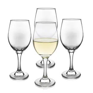 Libbey Classic White Wine Glasses Set of 4, Casual, Modern Stemmed Wine Glasses, Classy Drinking Glass Cups Set for Weddings, Intimate Gatherings