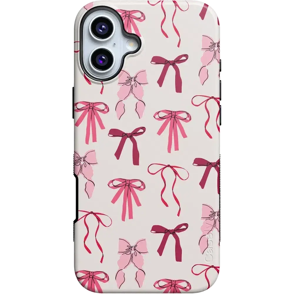 Casely iPhone 16 Case | Lover Girlie | Pink Bows | Bold Protective Design | Compatible with MagSafe