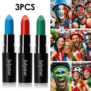 3pcs Safe & Gentle Face & Body Paint Crayon Set, Waterproof Blendable, Multi-Use for Sports Events, Festivals, Halloween & Costume Makeup