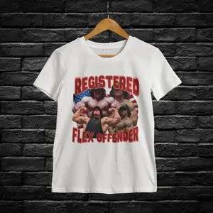 Registered Flex Offender funny gym shirt with Sam Sulek