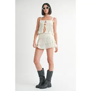 MIXED KNIT SKORT