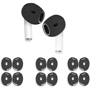 6 Pairs Ear Cover for AirPods 4,Anti Slip Ear Skin Tips Accessories Sport Ultra Thin Slim Soft Silicone Ear Tips Earbuds Gel Cover Compatible with AirPods 4th Generation (Black)