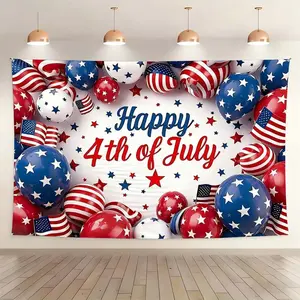 1PC 4th of July Themed Wall Decoration for Living Rooms Bedrooms Vibrant Atmosphere Enhancement for Gatherings Independence Day Celebration Background Hanging Fabric