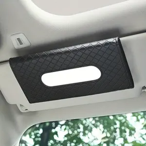 Car Tissue Holder, Leather Tissue Holder for Car Sun Visor, Rectangular Auto Sun Visor Napkin Holder Mask Dispenser, Universal Vehicle Tissue Box Sun Visor Accessory
