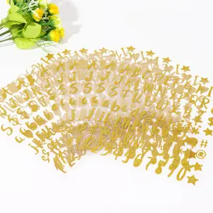 10pcs Shiny Letter Stickers Set, Self-Adhesive Antique Numbers & Letters Decorations, Perfect for Greeting Cards, Scrapbooks, Graduation Caps