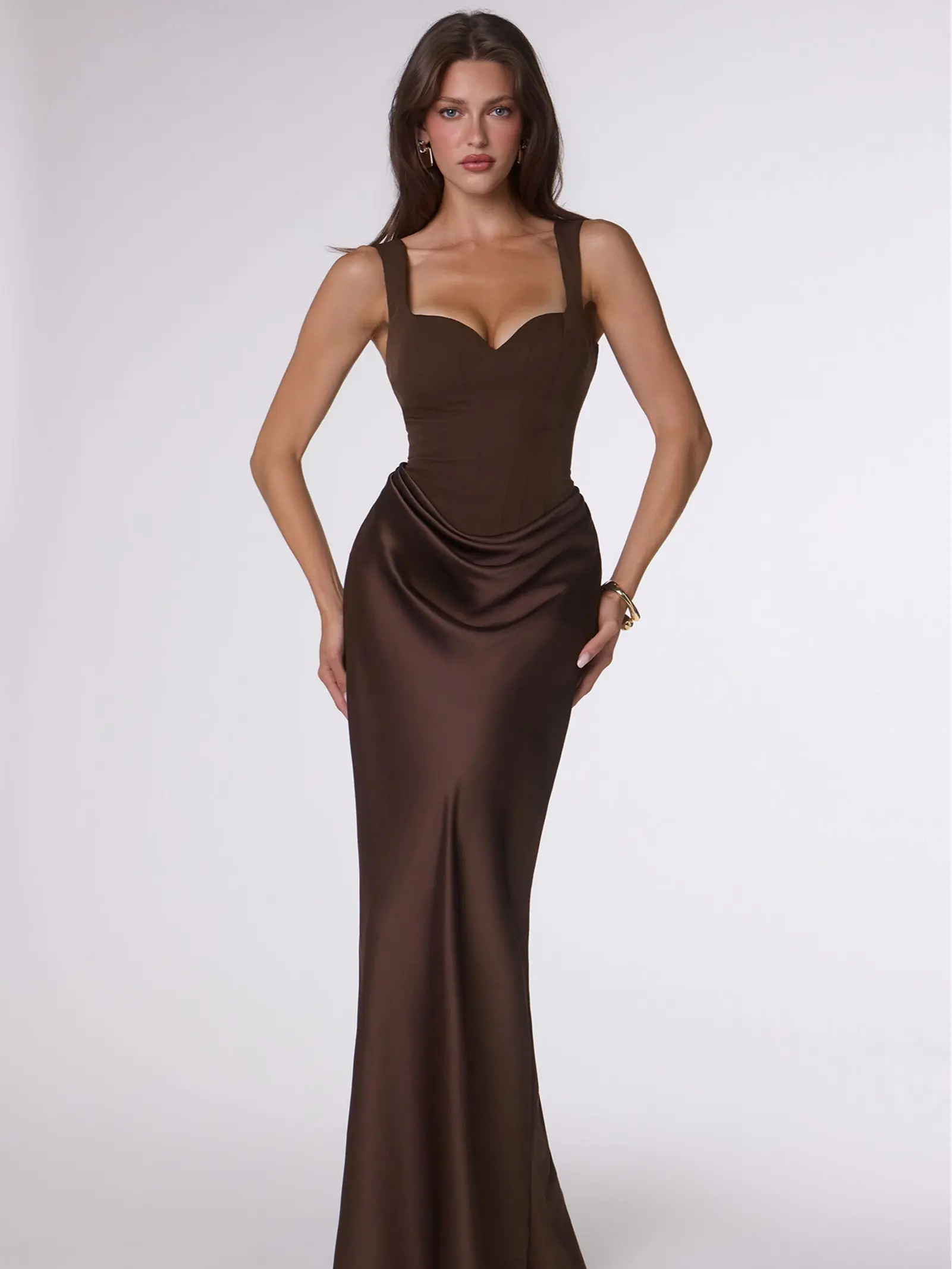 Celeste Satin Maxi Gown