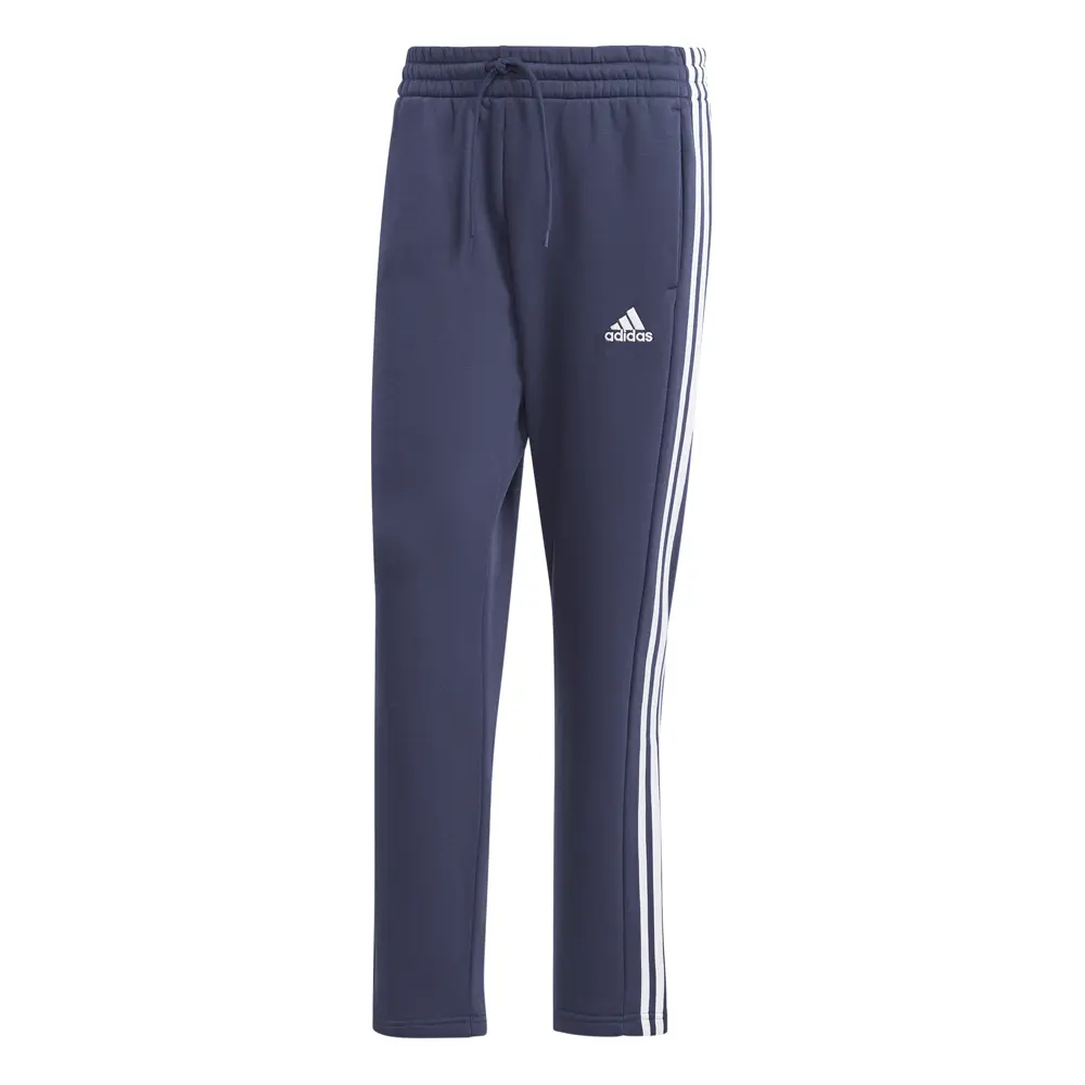 adidas Mens Essentials 3-Stripes Open Hem Fleece Joggers Casual - Blue