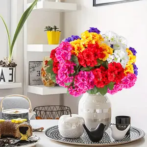 2Bundles, Artificial Silk Hydrangea Fake Flowers Faux Hydrangea Bouquet for Home Decoration Table Centerpieces Wedding Engagement Indoor Outdoor Garden Restaurant Party Spring Decoration
