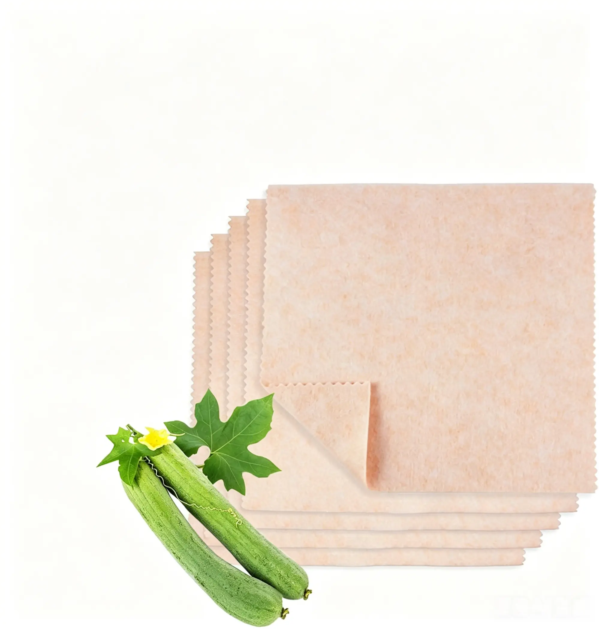 1 Piece - Compostable Loofah & Plant Fiber Swedish Dish Cloths, Reusable Paper Towels, Super Absorbent, Non-Stick Oil, Fast Dry